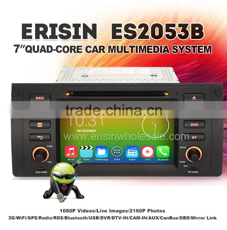 Erisin ES2053B 7" 4-Core Android 4.4.4 Car DVD Player E53 E39