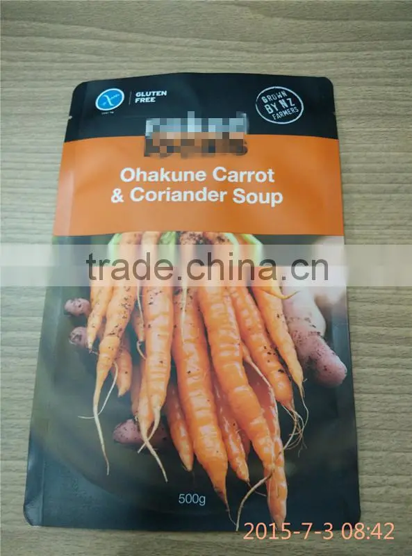 frozen food bag for fresh fruit with backside translucent