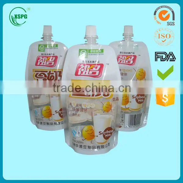 Custom printing liquid food packaging bag,soybean milk food bag