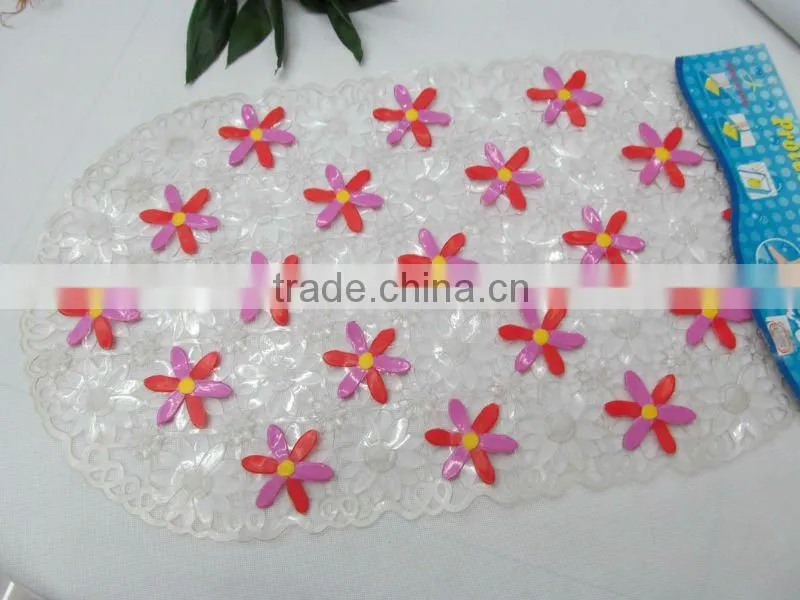 Decorative bath rugs pvc flower pattern carpet