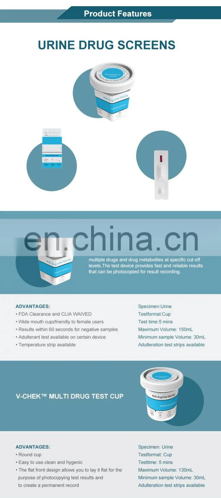 2020 Professional Lab Test Multi Panel DOA Cup Drug Test Kit