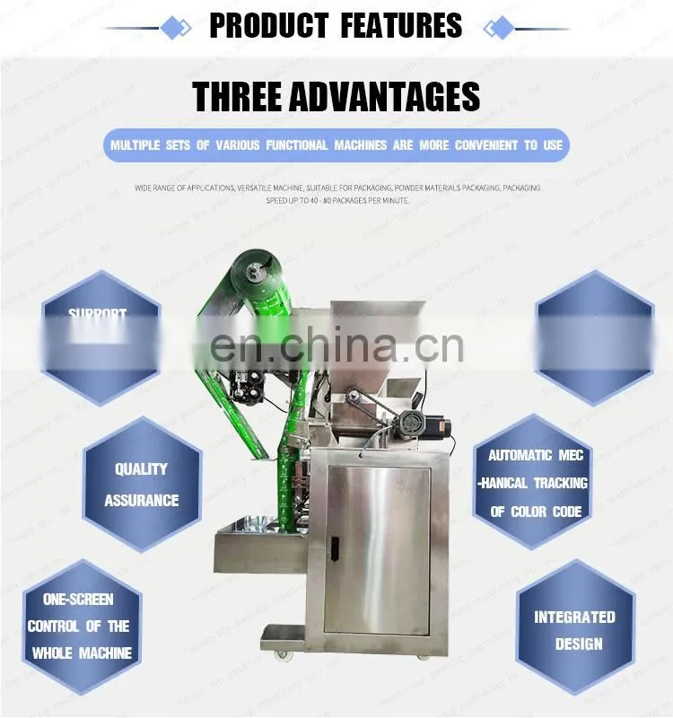 Automatic coffee powder Pesticide powder packing filling machine 4 side seal 1g-1000g with date printer