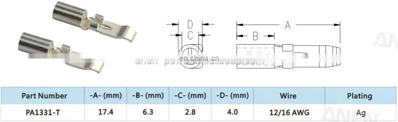 Anen Power Product PCB Connector 45A 600V folk lift Connector with Terminal