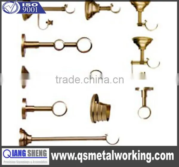 customized OEM adjustable tension metal curtain rod wall ceiling bracket
