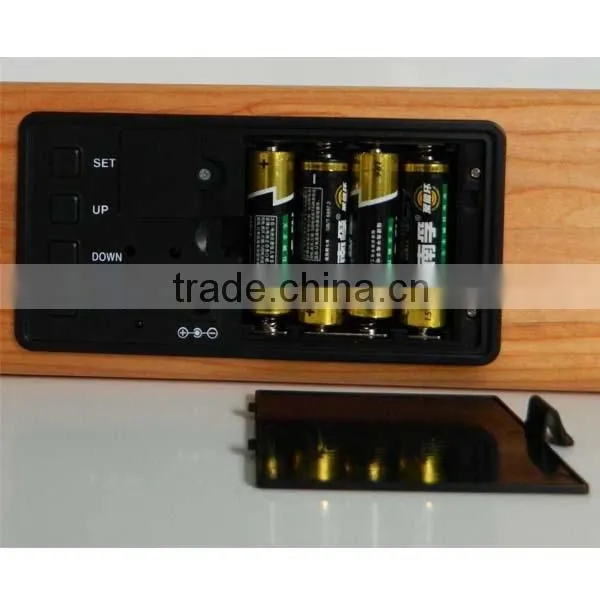 LED wood clock with voice control, touch function and snooze