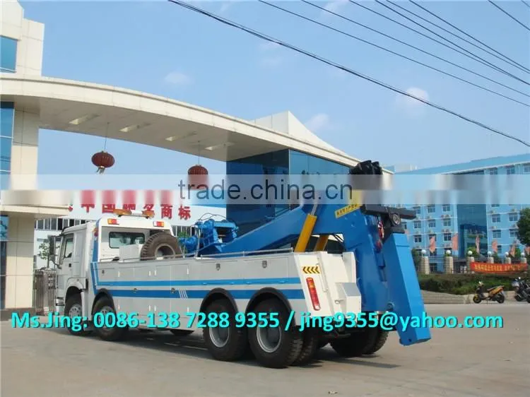 SINO HOWO 8*4 heavy duty rotator tow truck,60-80T wrecker towing truck with hydraulic control system