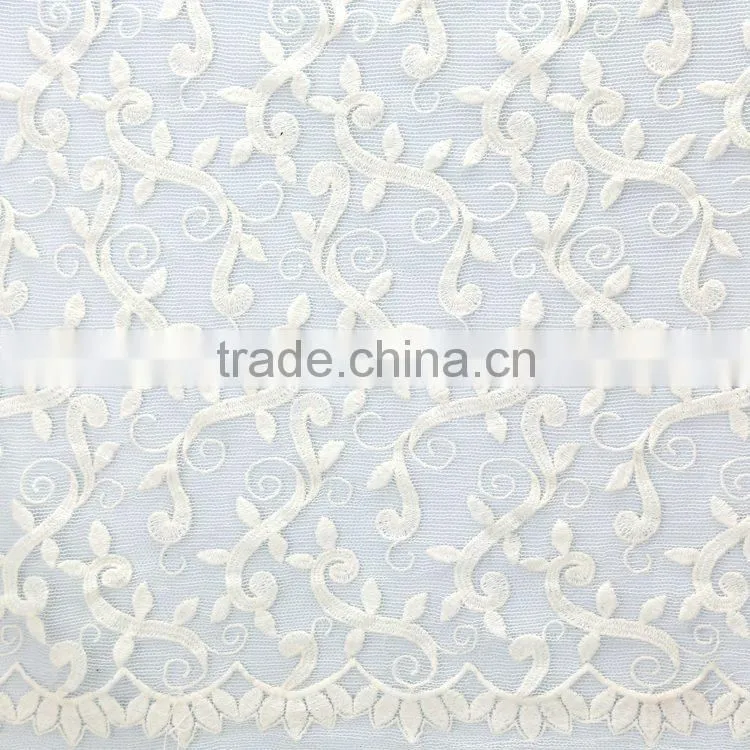 Factory direct supply hot selling embroidered applique lace chiffon fabric with a light texture