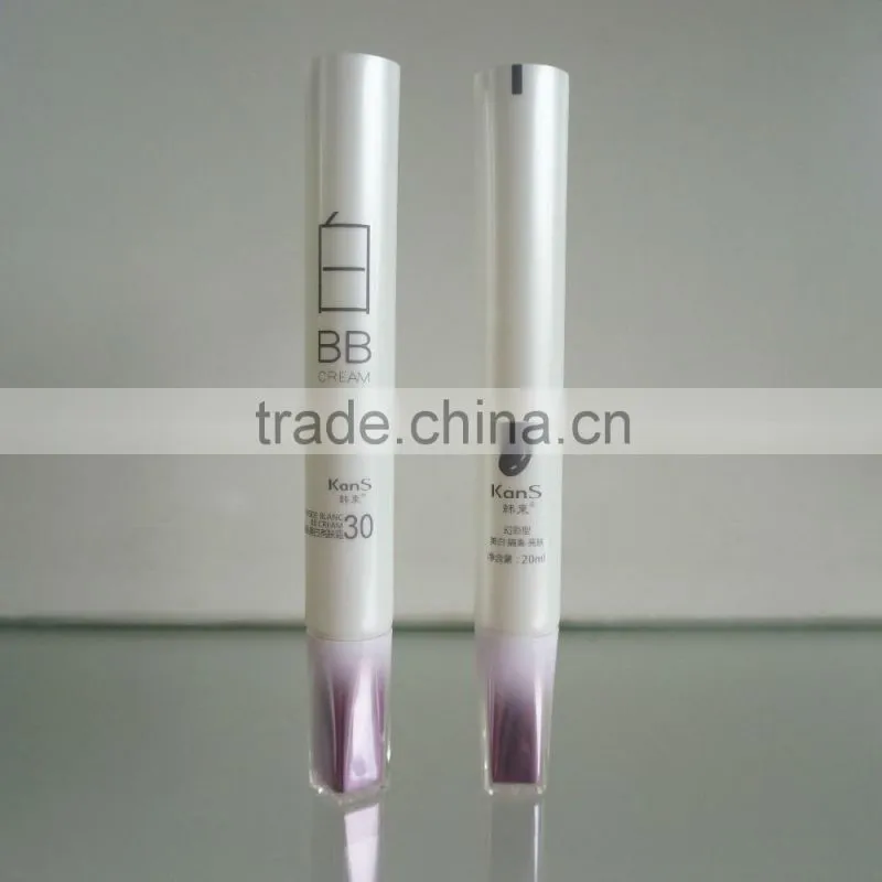 luxury cosmetic packaging plastic tube with arcylic screw cap for BB cream