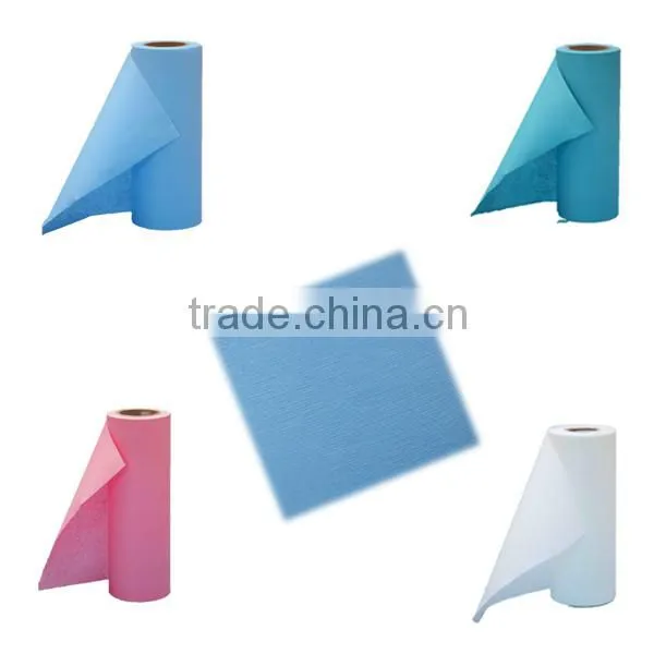 blue and white woodpulp polyester nonwoven cloth for cleaning wipe
