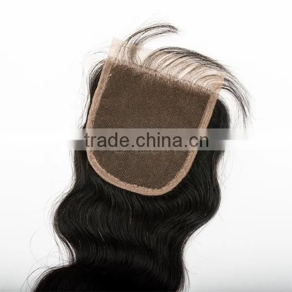 Remy lace front closure with baby hair cheap stock silk base closure can part 3 part silk base lace closure