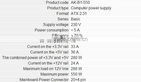 Power Supply AK B1 550W PSU