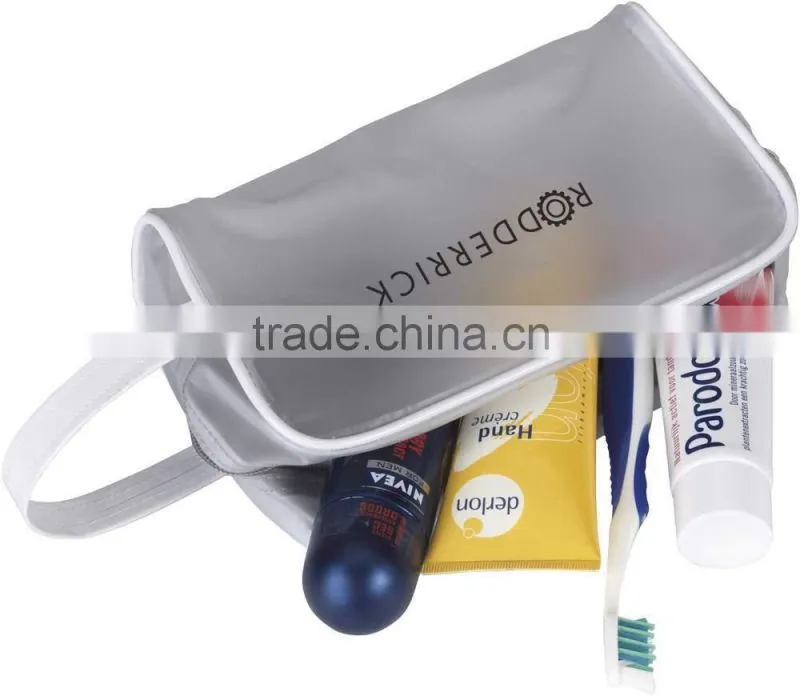 promotional clear vinyl toiletry pouch with pvc handle