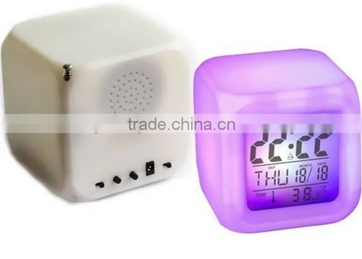 Personalized Wooden LED Alarm Clock, Mini Design Voice Controlling LED digital clock