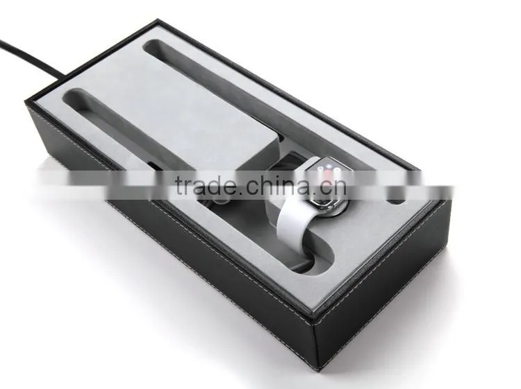 New coming creative Multi-function leather charge stand for apple watch