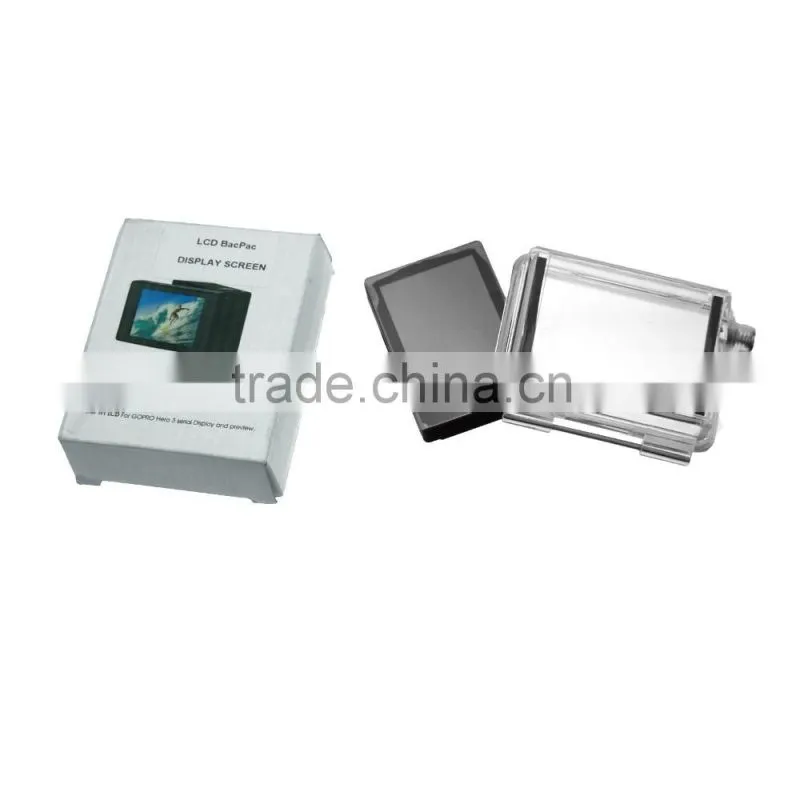 GoPro Hero 3 3+ External LCD Screen for BacPac Display Viewer Monitor with Backdoor Case Cover for Go Pro Hero Action Camera