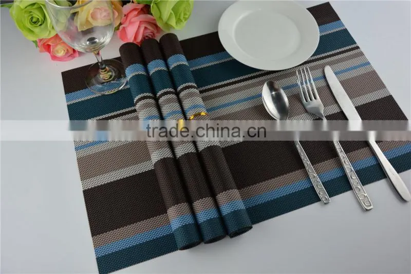 Europe fashion new style Blue with brown strip rainbow placemat