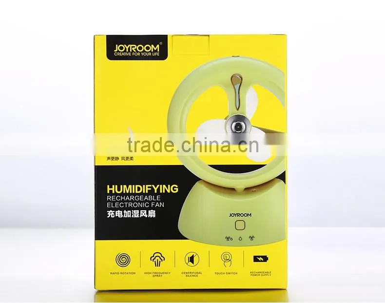 Joyroom F101 Quiet gentle huimidifying rechargeable electronic fan 1000mAh mini 75 degree rotation fan humidifier