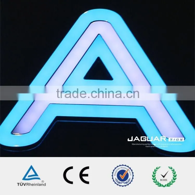 wifi wireless acrylic front-lit RGBW led digital scrolling letter sign display
