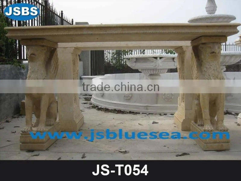 Carved white marble long bench