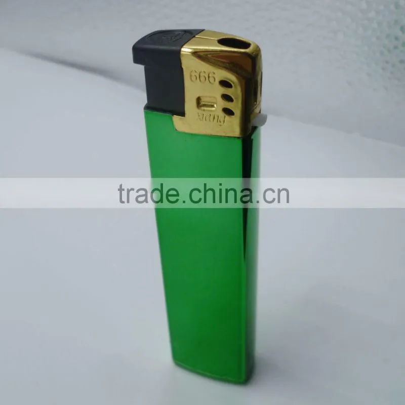 Solid color plating gold safety cap cigarette lighter