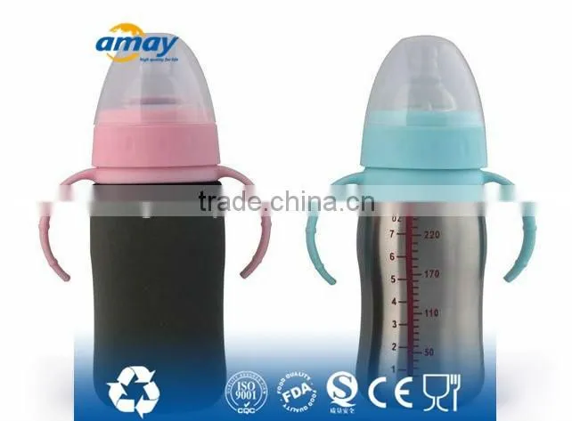 Food grade Single wall Stainless steel baby feeding bottle