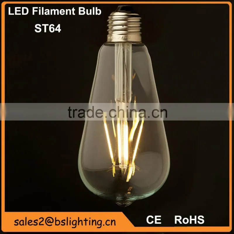ST64/ST21 COB led filament bulb with e27 e14 e26 b22 base
