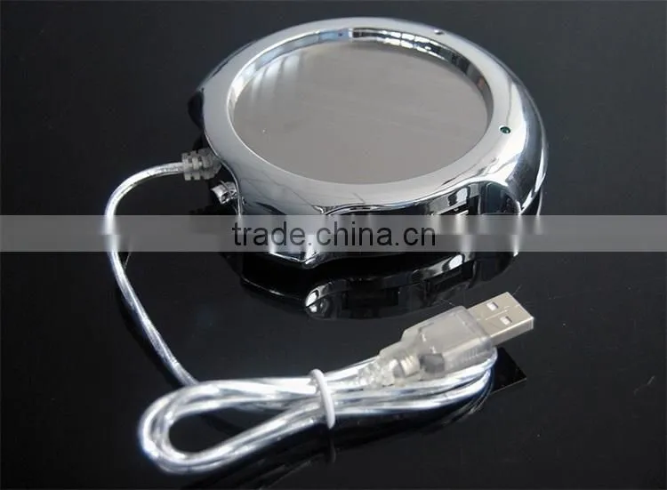 Electroplate shiny usb hub cup/mug warmer with usb hub