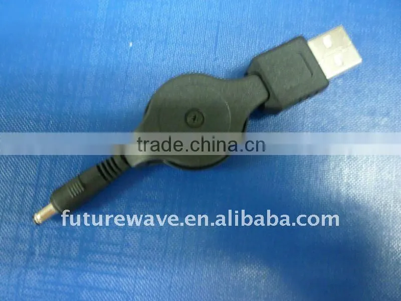 Popular and portable USB A/M TO DC 3.5 F retractable data cable