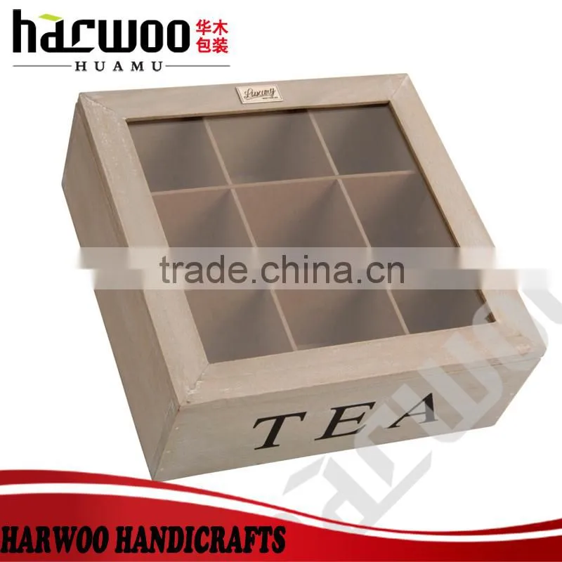 Tea Box with lid wooden box Natural Vintage Decoration