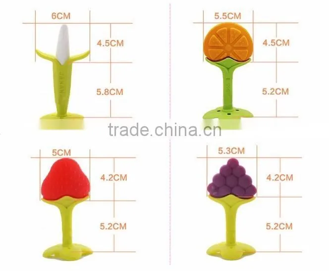 funny silicone baby teether toys/fruit teether