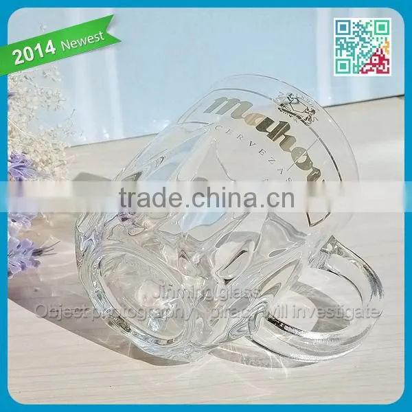 Famous Brand Beer Handle Beer Cups Advertising Decorative Gift FDA Grade Beer Glass Mugs Short Small Size Mahou Handle Glasses