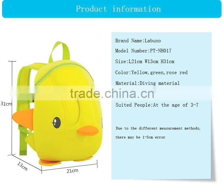 Kindergarten pupils kids animal school backpack