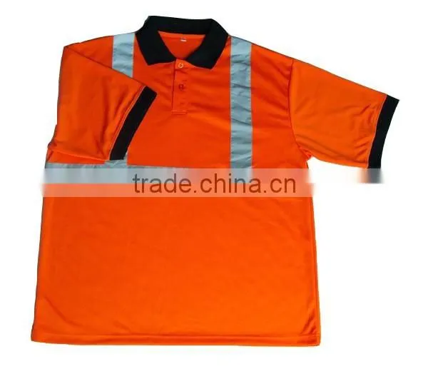 Polyester Hi Vis Fluorescent Polo Shirt Short Sleeve