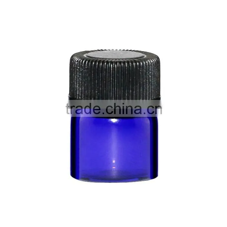 blue vial glass bottle for oil /capsule with dispenser