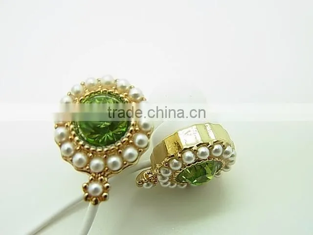 promotional crystal earphone for gift,crystal earphone for women,jewelry earphone for gift
