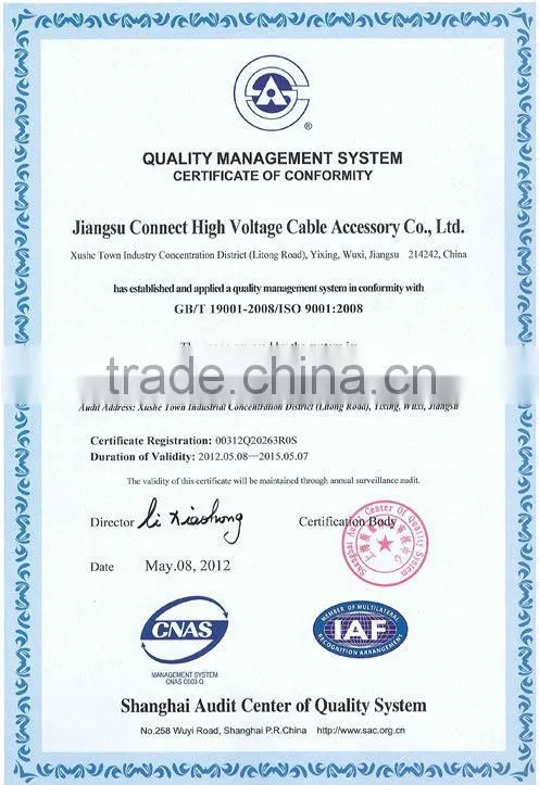 11kv three core copper conductor heat shrinkable indoor termination heat shrinkable outdoor terminal