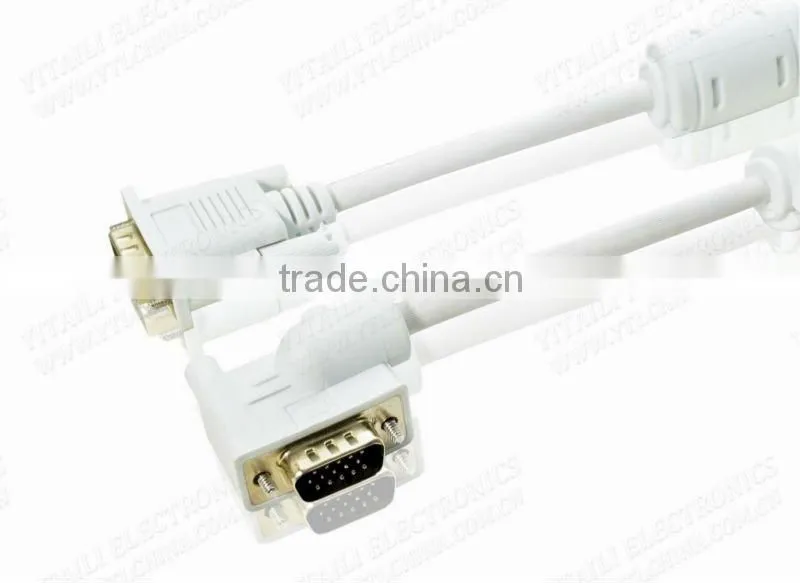 High quality 15pin VGA cable with two ferrites