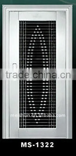 stainless steel entry doors insert glass MS-1321