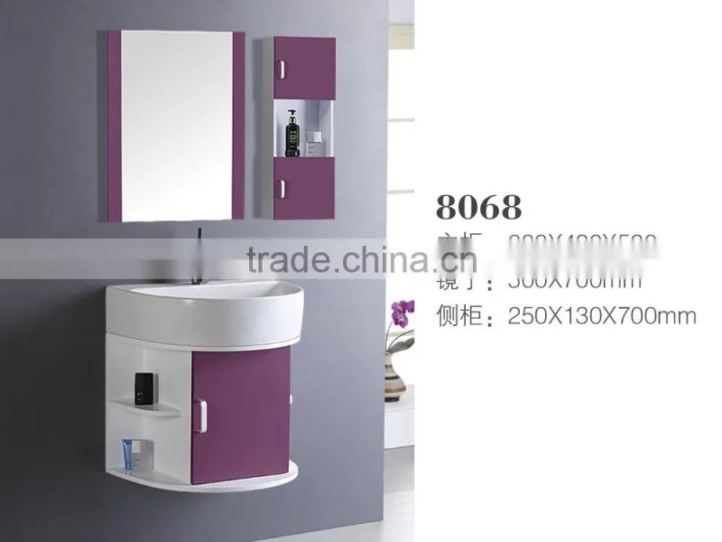 8068 Ceramic Counter top Cabinet Basin thin edge basin Bathroom Sink PVC Cabinet