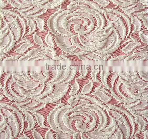 Nylon cotton embroidery floral lace fabric 2035