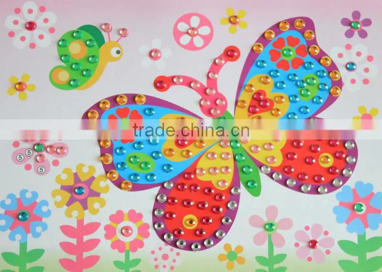 Colorful flower kids DIY product crystal sticker