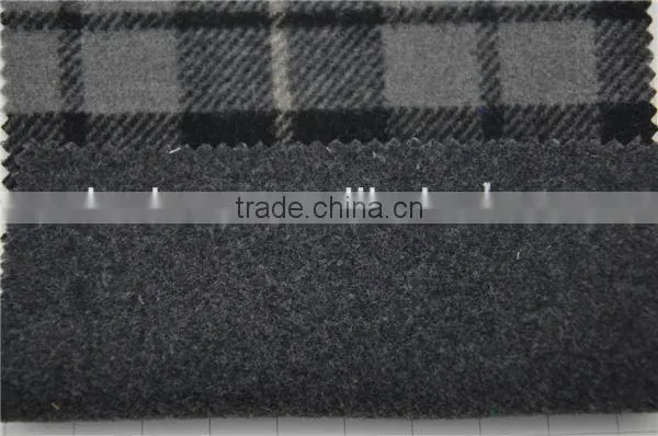 Wholesale super fine double face woolen wool plaid fabric for winter coats