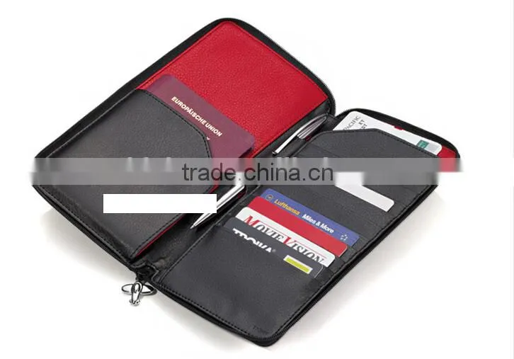 direct factory sale leather cheque holder/leather passport holder/leather cheque holder with custom logo