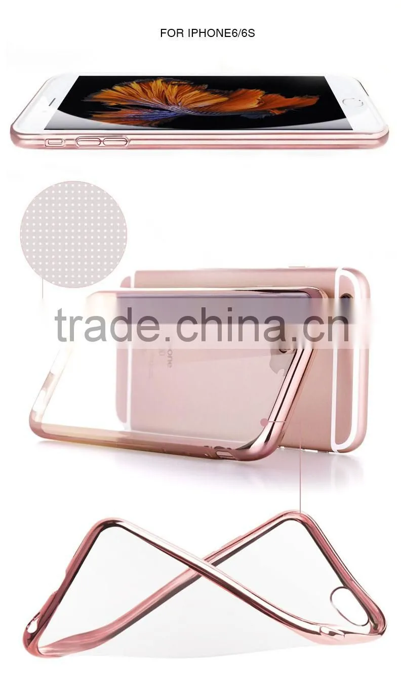 High quality accessories for iPhone 6 6s soft electroplating tpu cell phone cases