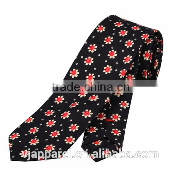 Men's skinny mint tie cotton flower slim neck tie