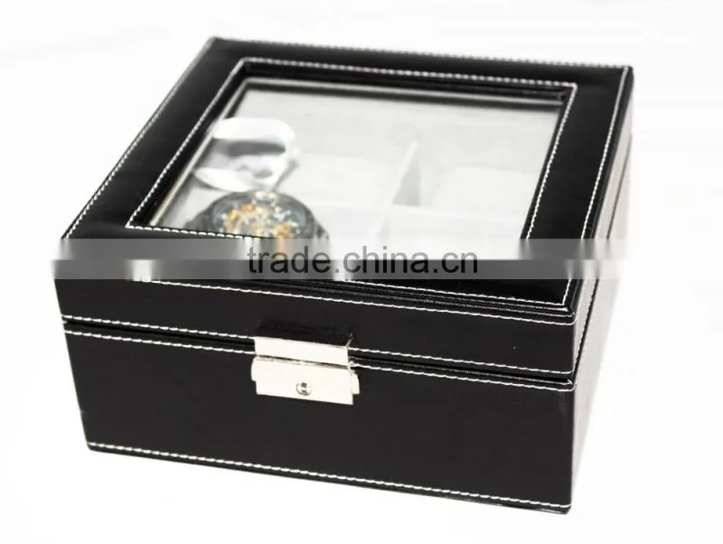 Hot Sale Customized handmade Pu Leather Watch Box/watch case