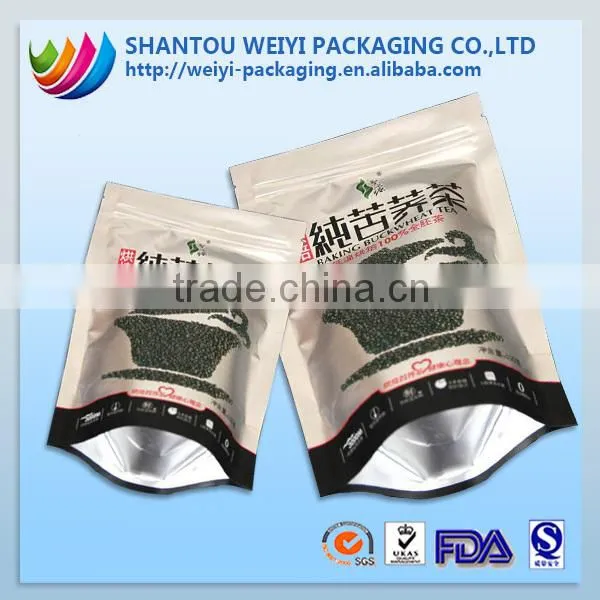 custom stand up organic empty tea bags with logo print