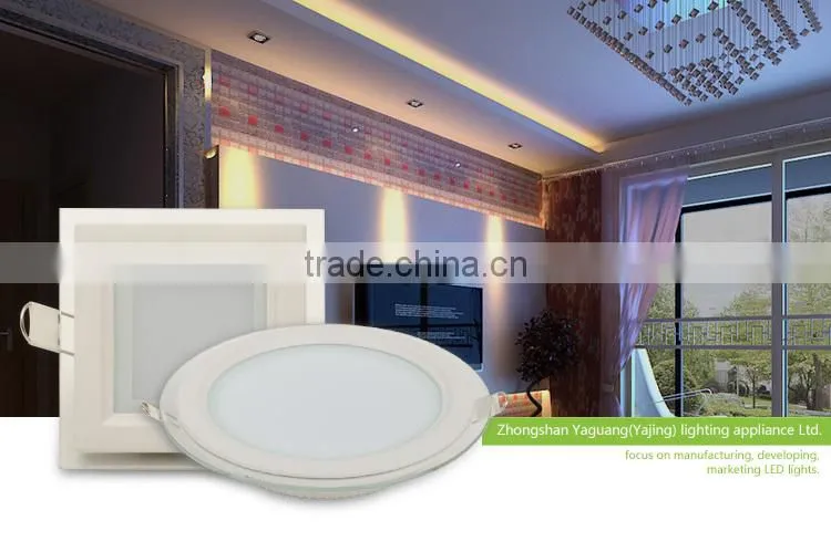 12W round led panel light with glass panel