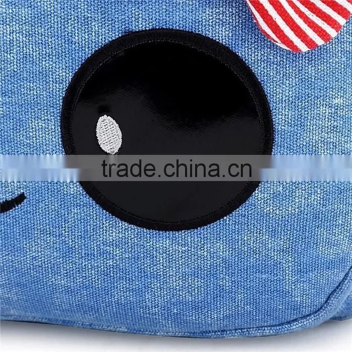 Korean Style Canvas Backpack Bag for Girls Bowknot Travel School Bag