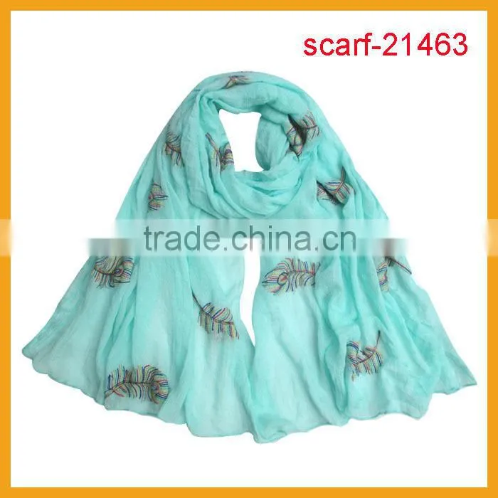 latest lady fashion scarf paisley embroidery scarf